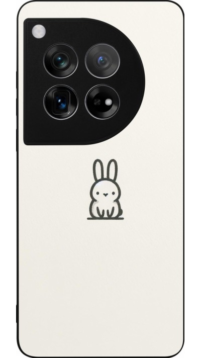 Coque OnePlus 12 - Silicone rigide noir Minimal bunny cutie