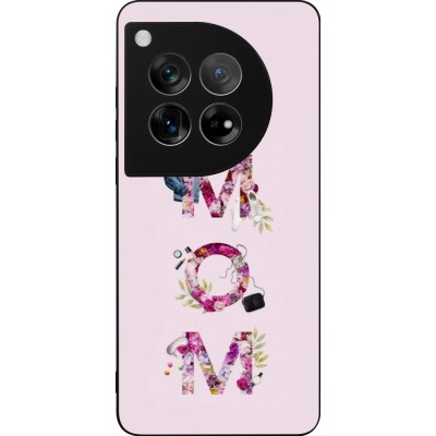 Coque OnePlus 12 - Silicone rigide noir Mom 2024 girly mom