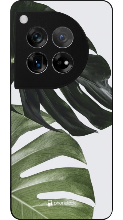 Coque OnePlus 12 - Silicone rigide noir Monstera Plant