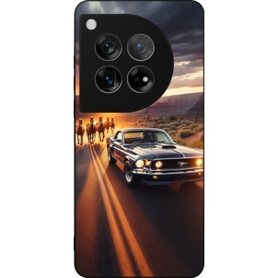 Coque OnePlus 12 - Silicone rigide noir Mustang 69 Grand Canyon