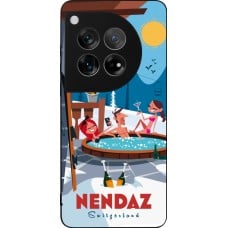 Coque OnePlus 12 - Silicone rigide noir Nendaz Mountain Jacuzzi