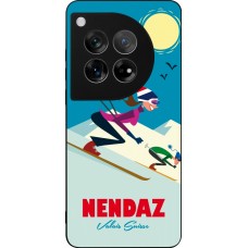 Coque OnePlus 12 - Silicone rigide noir Nendaz Ski Downhill