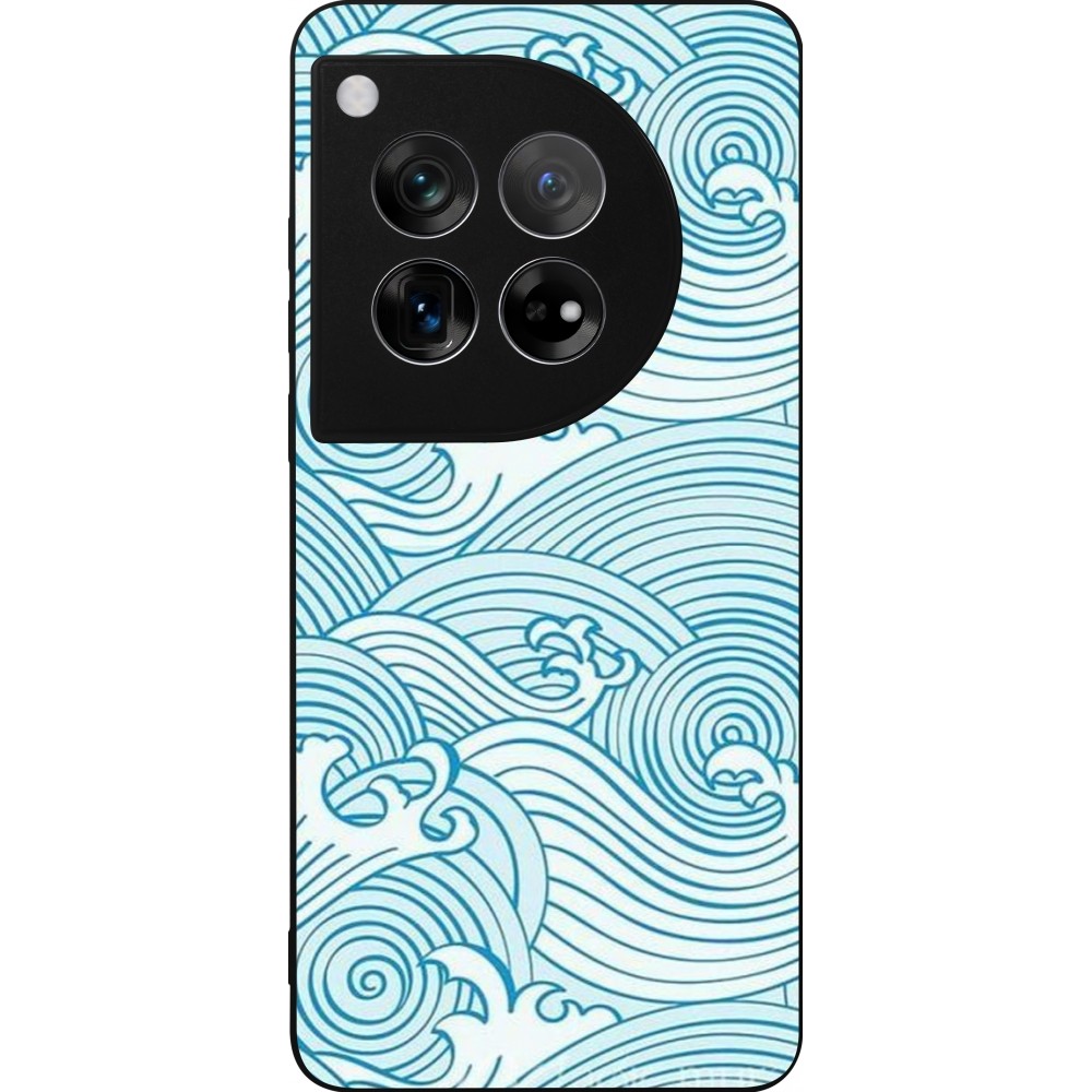 Coque OnePlus 12 - Silicone rigide noir Ocean Waves