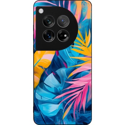 Coque OnePlus 12 - Silicone rigide noir Palms Blue