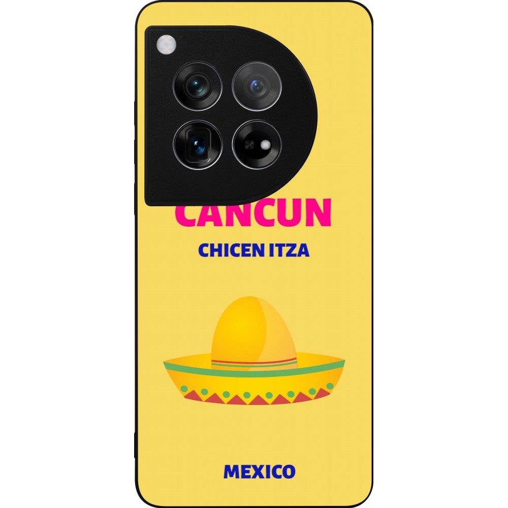 Coque OnePlus 12 - Silicone rigide noir Pop Summer Destination Cancun