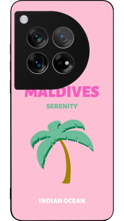 Coque OnePlus 12 - Silicone rigide noir Pop Summer Destination Maldives