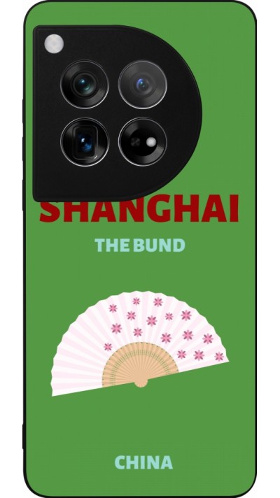 Coque OnePlus 12 - Silicone rigide noir Pop Summer Destination Shanghai