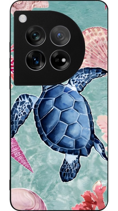 Coque OnePlus 12 - Silicone rigide noir Preppy Turtle