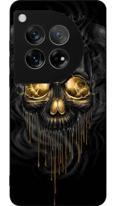 Coque OnePlus 12 - Silicone rigide noir Skull 02