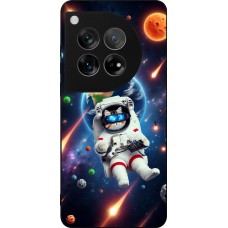 Coque OnePlus 12 - Silicone rigide noir VR SpaceCat Odyssey