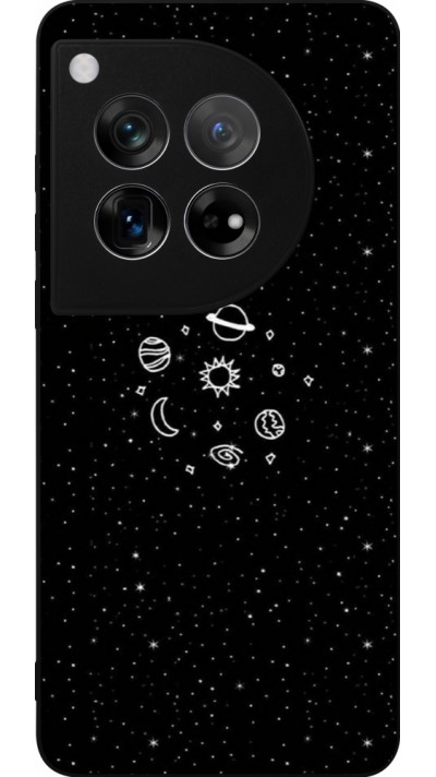 Coque OnePlus 12 - Silicone rigide noir Space Doodle