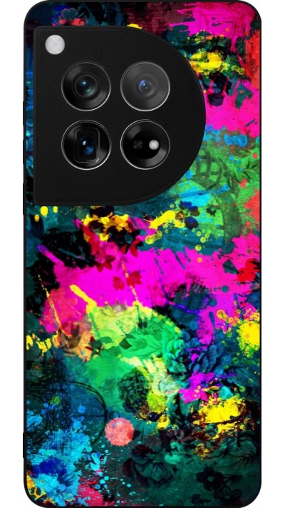 Coque OnePlus 12 - Silicone rigide noir Splash paint