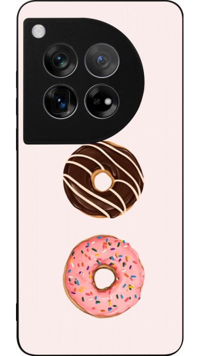 Coque OnePlus 12 - Silicone rigide noir Spring 23 donuts