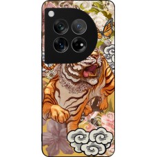 Coque OnePlus 12 - Silicone rigide noir Spring 23 japanese tiger