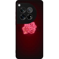 Coque OnePlus 12 - Silicone rigide noir Spring 23 neon rose