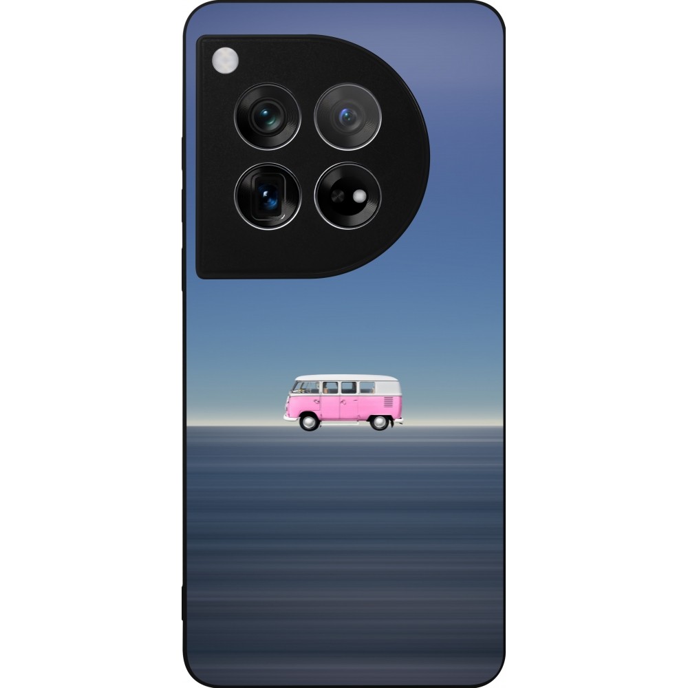 Coque OnePlus 12 - Silicone rigide noir Spring 23 pink bus