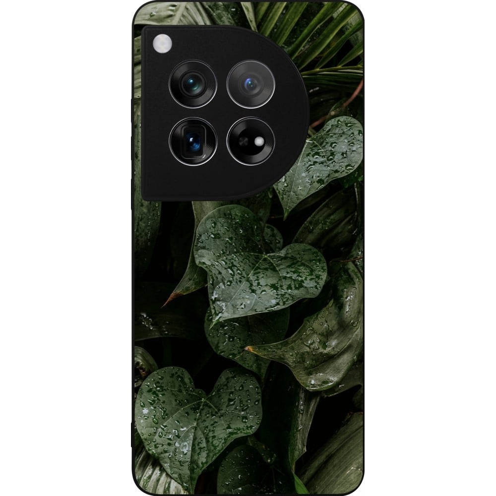 Coque OnePlus 12 - Silicone rigide noir Spring 23 fresh plants