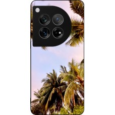 Coque OnePlus 12 - Silicone rigide noir Summer 2023 palm tree vibe