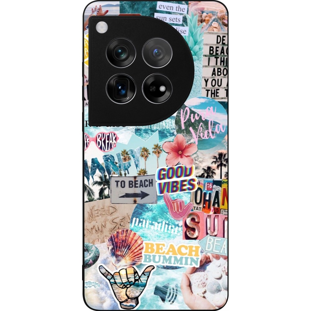 Coque OnePlus 12 - Silicone rigide noir Summer 20 collage