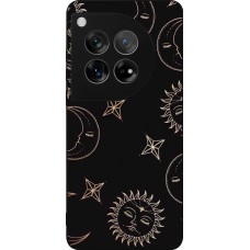 Coque OnePlus 12 - Silicone rigide noir Suns and Moons