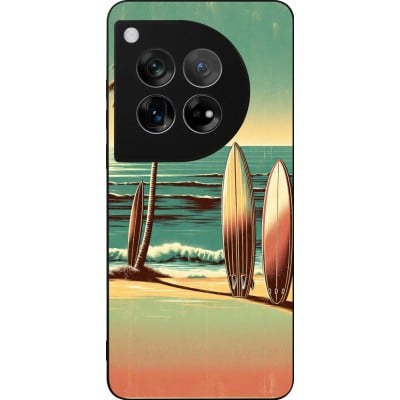 Coque OnePlus 12 - Silicone rigide noir Surf Paradise