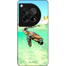 Coque OnePlus 12 - Silicone rigide noir Turtle Underwater