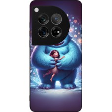 Coque OnePlus 12 - Silicone rigide noir Valentine 2024 Fluffy Love