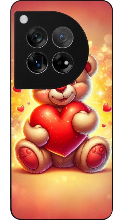 OnePlus 12 Case Hülle - Silikon schwarz Valentin 2024 Teddy Liebe