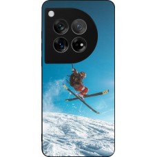 Coque OnePlus 12 - Silicone rigide noir Winter 22 Ski Jump