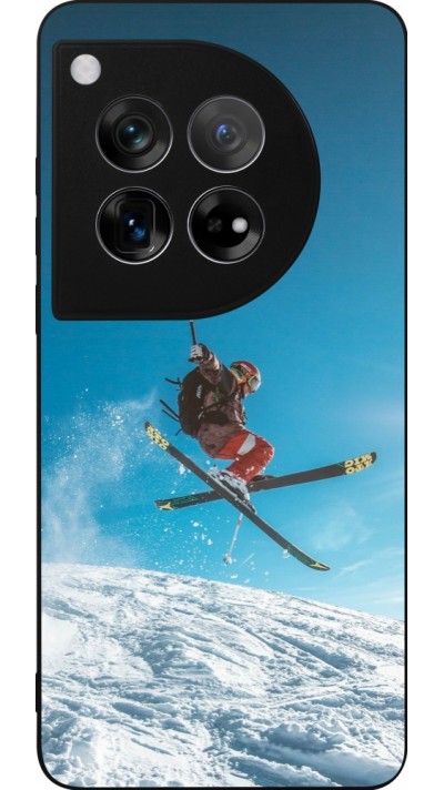 OnePlus 12 Case Hülle - Silikon schwarz Winter 22 Ski Jump