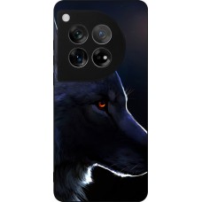 Coque OnePlus 12 - Silicone rigide noir Wolf Shape