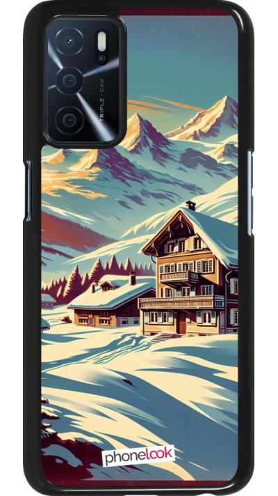 Coque OPPO A16s - Chalet montagne enneigée