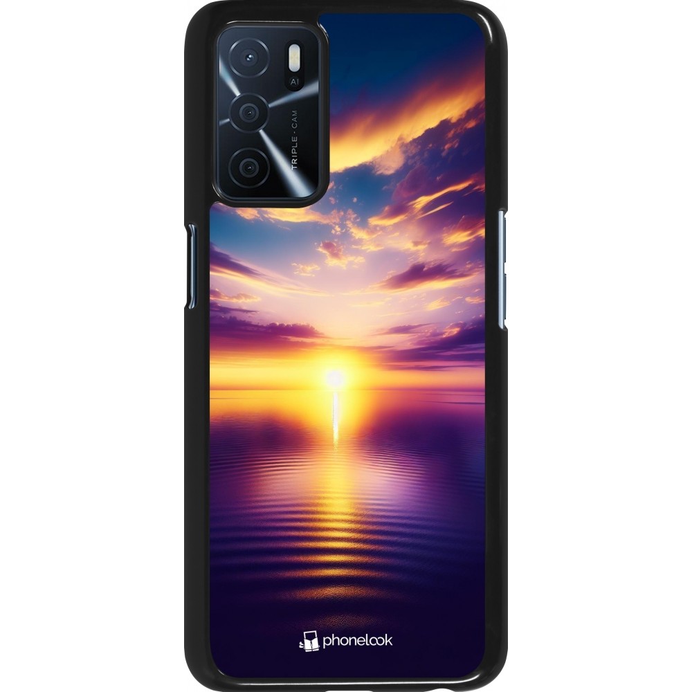 Coque OPPO A16s - Coucher soleil jaune violet