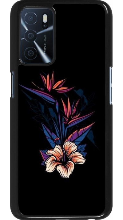 Coque Oppo A16s - Dark Flowers