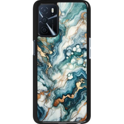 Coque OPPO A16s - Marbre Vert Bleu Doré