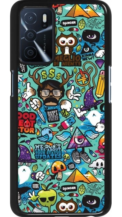 OPPO A16s Case Hülle - Mixed Cartoons Turquoise