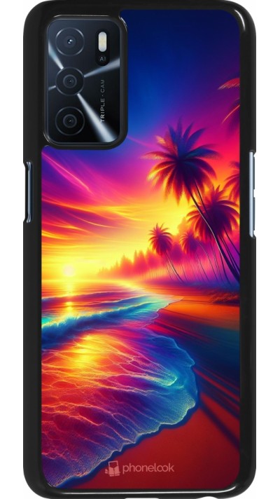 Coque OPPO A16s - Plage coucher soleil flashy