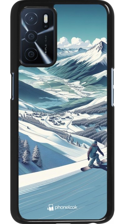 Coque OPPO A16s - Snowboarder Montagne