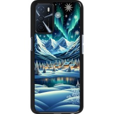 Coque OPPO A16s - Snowy Mountain Village Lake night