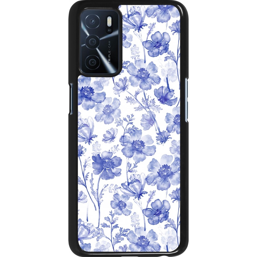 OPPO A16s Case Hülle - Spring 23 watercolor blue flowers