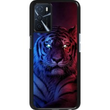 Oppo A16s Case Hülle - Tiger Blue Red