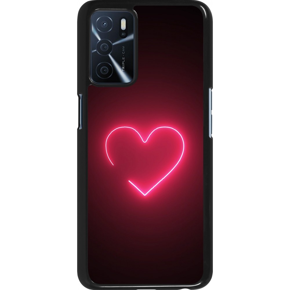 Oppo A16s Case Hülle - Valentine 2023 single neon heart