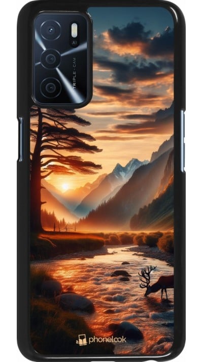 Coque OPPO A16s - Valley Sunset Deer Tree