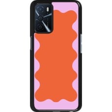 Coque OPPO A16s - Wavy Rectangle Orange Pink