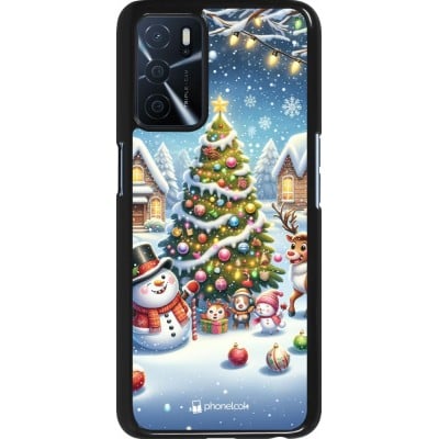 Coque OPPO A16s - Noël 2023 bonhomme de neige et sapin