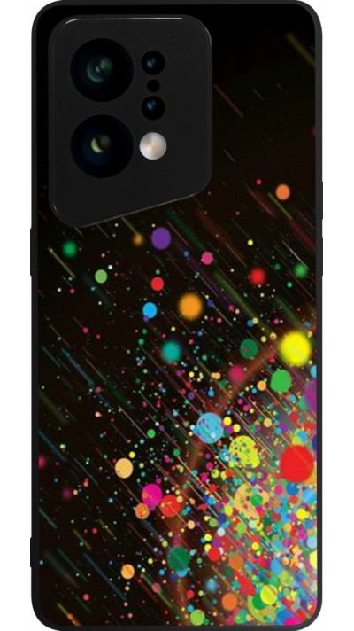 Coque OPPO Find X5 - Silicone rigide noir Abstract Bubble Lines