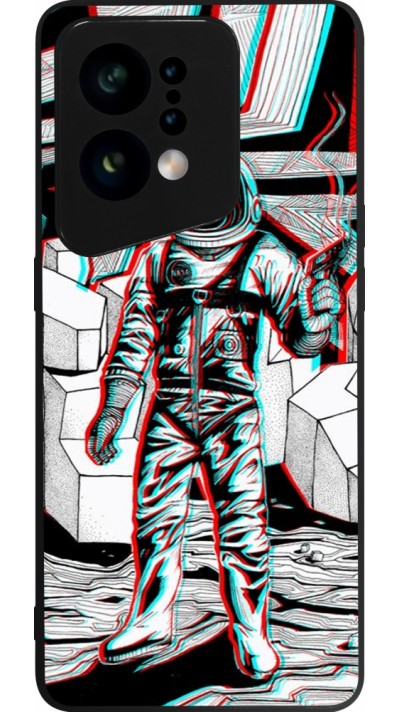 Coque OPPO Find X5 - Silicone rigide noir Anaglyph Astronaut