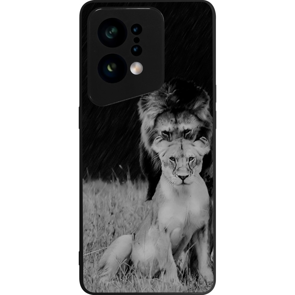 Coque OPPO Find X5 - Silicone rigide noir Angry lions