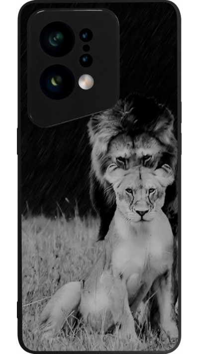 Coque OPPO Find X5 - Silicone rigide noir Angry lions