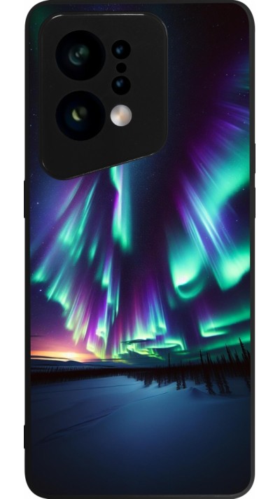 Coque OPPO Find X5 - Silicone rigide noir Aurore Boréale Étincelante